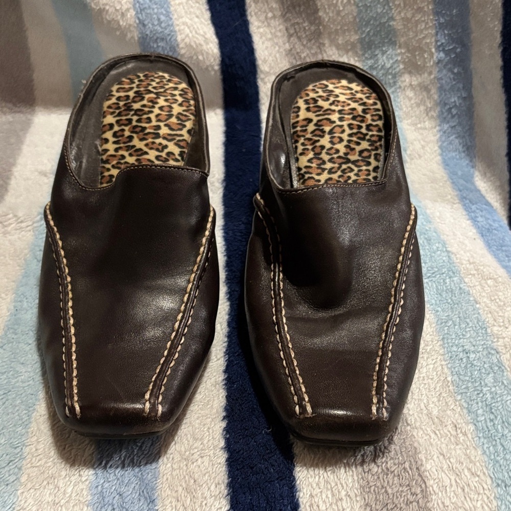 AEROSOLES Dark Brown Heeled Mules